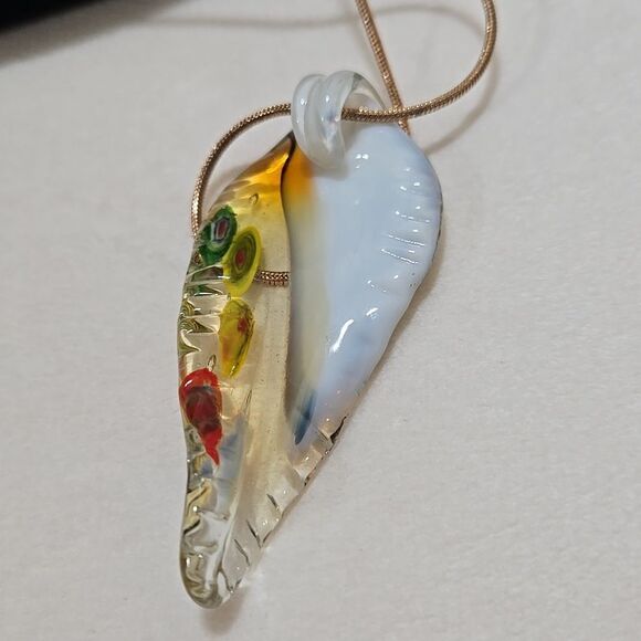 Multicolor Glass Pendant Necklace - Picture 5 of 6